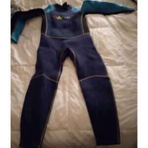 Natyfly Kids Thermal Swimsuit Full Wetsuit 2.5mm Neoprene Blue/Green Size L